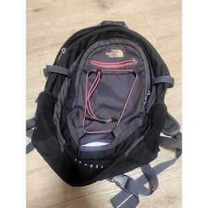 The North Face Isabella Backpack Black Gray‎ Pink Drawstring Women School Travel